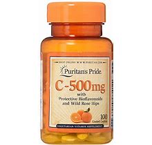 Puritan's Pride Vitamin C-500 Mg With Bioflavonoids & Rose Hips Taplets, 100 Count