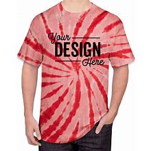 Sample - Port & Company Tie-Dye T-Shirt - Red - Size L