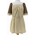 Terri Petites Dresses | Vintage 70S Terri Petites California Junior Prairie Dress Size 9 Nwot | Color: Brown/Cream | Size: Junior Petite Size 9