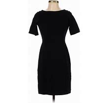 Ann Taylor Casual Dress - Sheath: Black Solid Dresses - Women's Size 0 Petite
