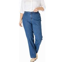 Plus Size Women's Perfect Cotton Back Elastic Jean By Woman Within In Medium Stonewash (Size 40 WP)