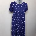 Lularoe Dresses | Lularoe Womens Blue With Pink Polka Dots Dress Size Xs | Color: Blue/Pink | Size: Xs