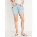 Old Navy High-Waisted Button-Fly O.G. Straight Ripped Jean Shorts -- 5-Inch Inseam