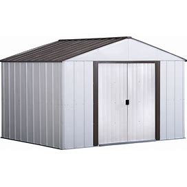 Arrow 10-Ft X 8-Ft High Point Galvanized Steel Storage Shed In White | LW108
