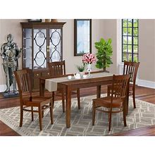 Wayfair Lourdes 5 - Piece Solid Wood Dining Set Wood In Brown | 30 H In 53Dfc23419647501377556fcc942cd2a