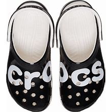 Crocs Classic High Shine Logo Clog, Black, W6/M4