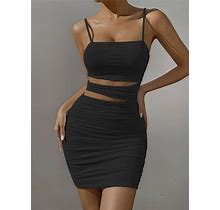 Sexy Women Sleeveless Hollow Party Bodycon Dress Ladies Pullover Summer Dresses