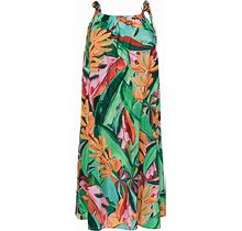 FARM Rio - Banana Foliage-Print Midi Dress - Women - Cotton/Viscose - M - Multicolour