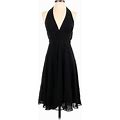 White House Black Market Cocktail Dress - A-Line Halter Sleeveless: Black Solid Dresses - Women's Size 0