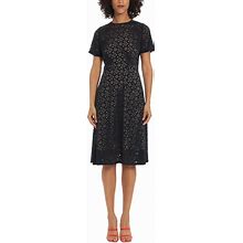Maggy London Women's Midi Fit & Flare Dress - Navy - Size 6