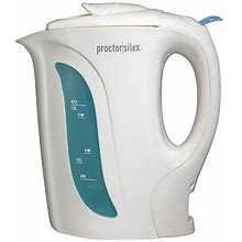 Proctor Silex 1 Liter Electric Kettle | White | One Size | Coffee + Tea Electric Kettles | Automatic Shut Off