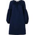 Calvin Klein - Bell-Sleeved Dress - Women - Cupro/Cotton/Polyester - 8 - Blue