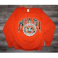Vintage 80S 90S Clothing University Of Miami Hurricanes UM Men Size Medium / Oversized Womens Retro Logo Print College Crewneck Sweatshirt