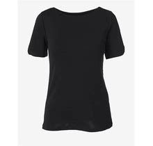 Women's Boat-Neck T-Shirt In Black Size Medium | Chico's Outlet, Discount Final Sale