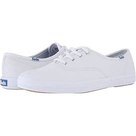 Keds Champion Leather Lace Up Women's Lace Up Casual Shoes White Leather : 7 EE - Extra Wide