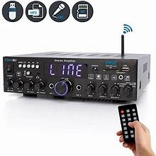 Pyle PDA4BU Integrated Power Amplifier Multi-Channel Stereo Bluetooth Receiver