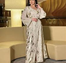 Kaftan Dubai Abaya Women Belt Maxi Dress Islamic Party Gown Muslim