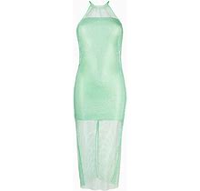 Patrizia Pepe - Semi-Sheer Construction Halterneck Dress - Women - Polyester/Polyamide/Elastane/Elastane - 1 - Green