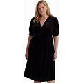 Lauren Ralph Lauren Dresses | Lauren Ralph Lauren Black Velvet Puff-Sleeve Dress Nwt Size 1X | Color: Black | Size: 1X