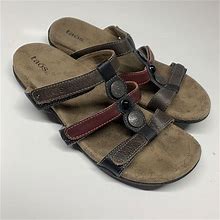 Taos Footwear Shoes | Taos Sandals Womens 8 Prize Casual Slip On Multi Strap Slide Brown Leather | Color: Brown | Size: 8