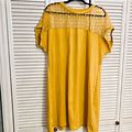 Shein Dresses | Yellow T-Shirt Dress With Lace Detailing | Color: Yellow | Size: 1X