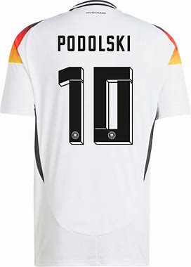 Men's Replica Adidas Podolski Germany Home Jersey 2024 - Size S