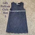 Lilly Pulitzer Dresses | Lilly Pulitzer Chambray Shift Dress Girls Size 5 | Color: Blue | Size: 5G
