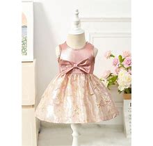 Baby Girl Elegant Floral Patchwork Dress For Spring/Summer,2-3Y