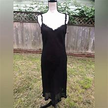 Lily Dresses | Vintage Y2k Semi Sheer Black And Magenta Maxi Dress | Color: Black/Pink | Size: L