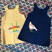 1960S Amazing Vintage Hand Painted Animal A-Line Scooter Dresses Sz 4/5/6T