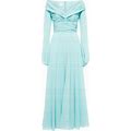 Giambattista Valli, Ruched Silk Georgette Gown, Women, Blue, US 6, Dresses