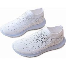 Rotosw Womens Rhinestone Sports Shoes Running Trainers Casual Athletic Outdoor Sneakers