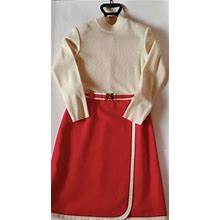 Courreges Vintage Logo Embroidery Angora Wool Knit Dress Xs/S Made In