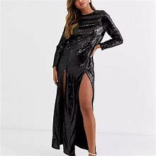 Asos Dresses | Black Sequin Dress | Color: Black | Size: 4