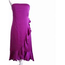 Banana Republic Dresses | Clearance Banana Republic Silk Strapless Ruffle Dress Nwt | Color: Purple | Size: 0