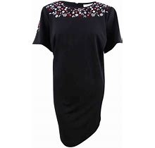 Calvin Klein Women's Petite Floral-Embroidered Dress