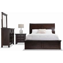 Hudson 4 Piece California King Pecan Storage Platform Bedroom Set In Brown | Transitional | By Bob's Discount Furniture
