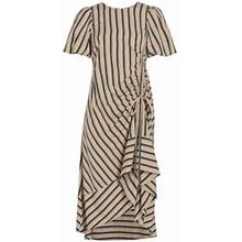 Cinq A Sept Women's Elin Striped Asymmetric Midi-Dress - Khaki Black - Size 12