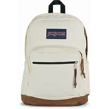 Jansport Right Pack Backpack - Travel, Work, Or Laptop Bookbag With Leather Bottom, Coconut