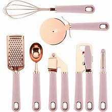 7 Pc Kitchen Gadget Set Copper Coated Stainless Steel Utensils With Soft Touch Handles