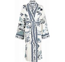 ETRO - Floral-Print Wrap Coat - Women - Silk/Cotton/Linen/Flax/Viscose/Polyamide - 38 - White