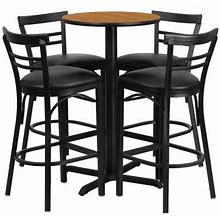 Flash Furniture 5 Piece Pub Table Set Metal In Brown | Wayfair HDBF1035-GG