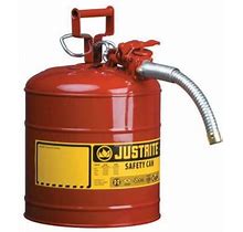 Justrite Type II Accuflow Safety Can, 5 Gal, Red, Hose - 1 EA (400-7250130)