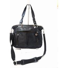 The Sak Black Crossbody Handbag Pebbled Leather Purse - 16" X 11.5" X