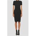 $395 Emporio Armani Women's Black Short Sleeve Rib Knit Dress Size It