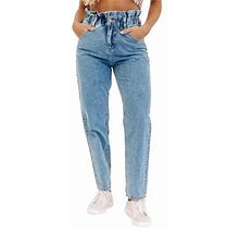 Zdcdcd Women's Casual Elastic Waist Denim Pants Jeans