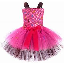 Hibro Girls Two Piece Formal Dresses Party Dress Halloween Toddler Girl Sleeveless Multilayer Mesh Cake Dress For 1 To 12 Years