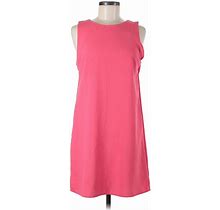 One Clothing Casual Dress - Shift Crew Neck Sleeveless: Pink Solid Dresses - Women's Size Medium