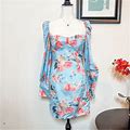 Chicme Womens Blue Floral Dress W/Sweetheart Bustier Puff Sleeve Size