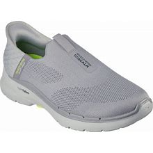 Skechers Men's Hands Free Slip-Ins: GO WALK 6 - Easy On Sneaker | Size 10.0 | Gray | Textile/Synthetic | Machine Washable